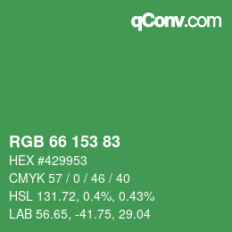 Color code: RGB 66 153 83 | qconv.com