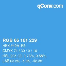 Color code: RGB 66 161 229 | qconv.com