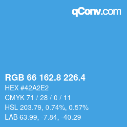 カラーコード: RGB 66 162.8 226.4 | qconv.com