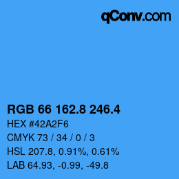カラーコード: RGB 66 162.8 246.4 | qconv.com