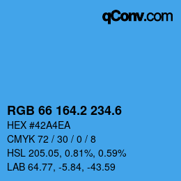 カラーコード: RGB 66 164.2 234.6 | qconv.com