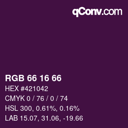 颜色代码: RGB 66 16 66 | qconv.com