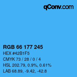 Color code: RGB 66 177 245 | qconv.com