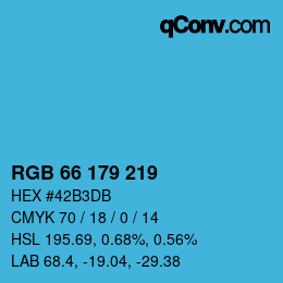 カラーコード: RGB 66 179 219 | qconv.com
