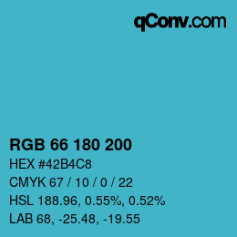 Color code: RGB 66 180 200 | qconv.com