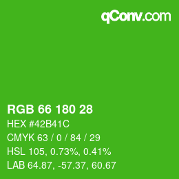 Color code: RGB 66 180 28 | qconv.com