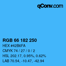 Color code: RGB 66 182 250 | qconv.com