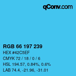 Código de color: RGB 66 197 239 | qconv.com