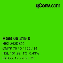 Color code: RGB 66 219 0 | qconv.com