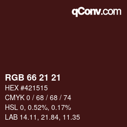 Farbcode: RGB 66 21 21 | qconv.com