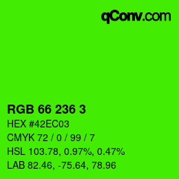 Color code: RGB 66 236 3 | qconv.com