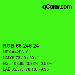 Color code: RGB 66 246 24 | qconv.com