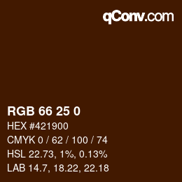 Color code: RGB 66 25 0 | qconv.com