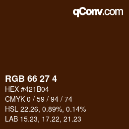 Color code: RGB 66 27 4 | qconv.com