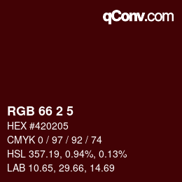 Color code: RGB 66 2 5 | qconv.com