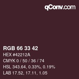 Code couleur: RGB 66 33 42 | qconv.com