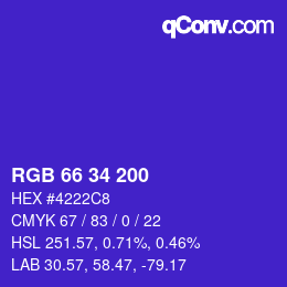 Color code: RGB 66 34 200 | qconv.com