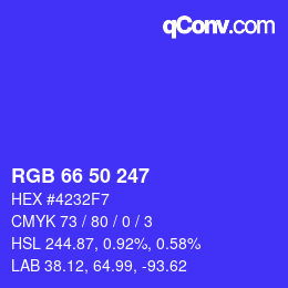 Color code: RGB 66 50 247 | qconv.com