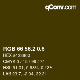 カラーコード: RGB 66 56.2 0.6 | qconv.com