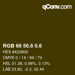 カラーコード: RGB 66 56.6 0.6 | qconv.com