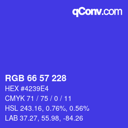 Color code: RGB 66 57 228 | qconv.com