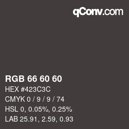 Color code: RGB 66 60 60 | qconv.com