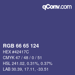 Farbcode: RGB 66 65 124 | qconv.com