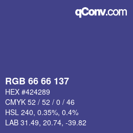 Color code: RGB 66 66 137 | qconv.com