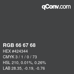 Code couleur: RGB 66 67 68 | qconv.com