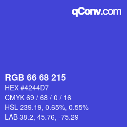 Color code: RGB 66 68 215 | qconv.com