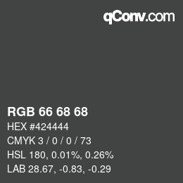 Code couleur: RGB 66 68 68 | qconv.com