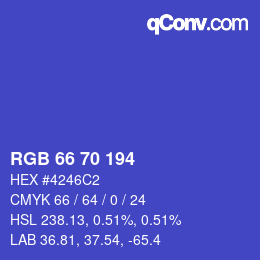颜色代码: RGB 66 70 194 | qconv.com