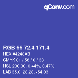 カラーコード: RGB 66 72.4 171.4 | qconv.com