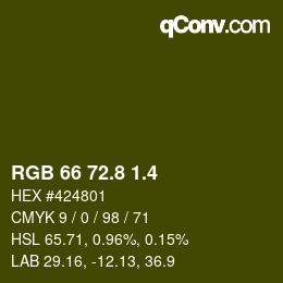 カラーコード: RGB 66 72.8 1.4 | qconv.com