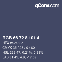 カラーコード: RGB 66 72.8 101.4 | qconv.com