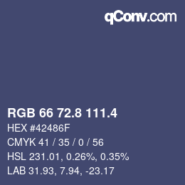 カラーコード: RGB 66 72.8 111.4 | qconv.com