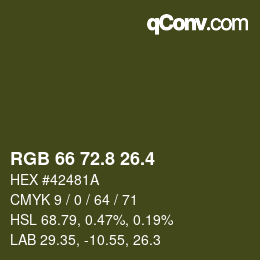 カラーコード: RGB 66 72.8 26.4 | qconv.com