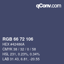 カラーコード: RGB 66 72 106 | qconv.com