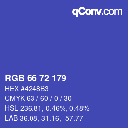 Farbcode: RGB 66 72 179 | qconv.com