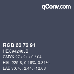 颜色代码: RGB 66 72 91 | qconv.com