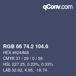 カラーコード: RGB 66 74.2 104.6 | qconv.com
