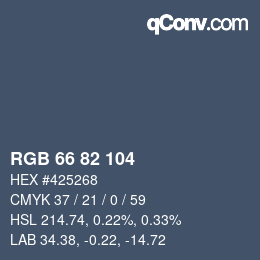 Código de color: RGB 66 82 104 | qconv.com