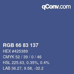Farbcode: RGB 66 83 137 | qconv.com