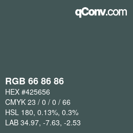 カラーコード: RGB 66 86 86 | qconv.com