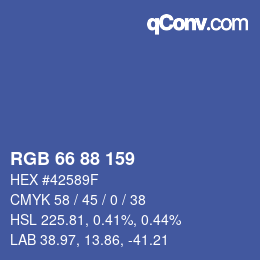 カラーコード: RGB 66 88 159 | qconv.com