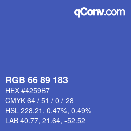 颜色代码: RGB 66 89 183 | qconv.com