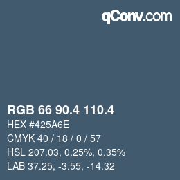 カラーコード: RGB 66 90.4 110.4 | qconv.com