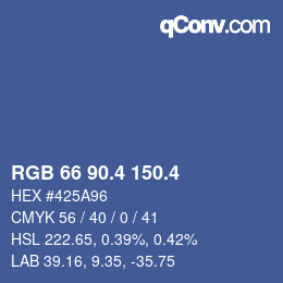 カラーコード: RGB 66 90.4 150.4 | qconv.com
