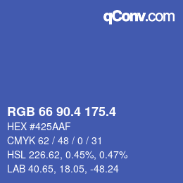 カラーコード: RGB 66 90.4 175.4 | qconv.com