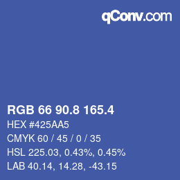 カラーコード: RGB 66 90.8 165.4 | qconv.com